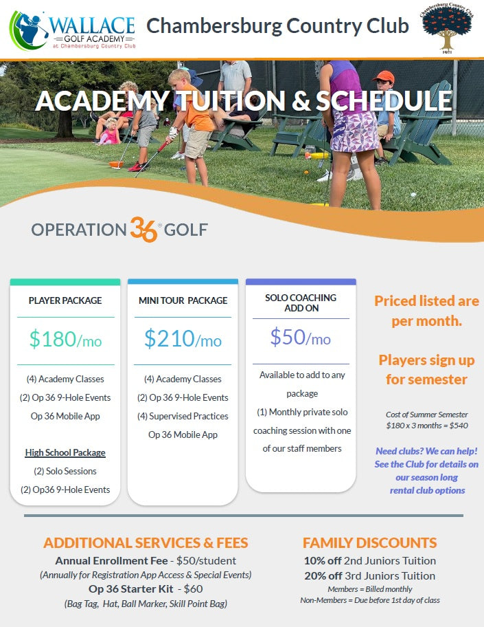 Golf Academy Player Package Glass Spring 2023