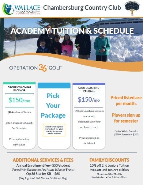Golf Academy Player Package Glass Winter 2022